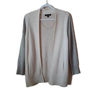 Banana Republic Cashmere Long Line Colorblock Open Front Cardigan S Minimalist